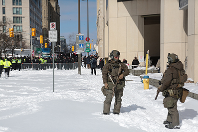 Police Break Up Ottawa Truck Protest : February 2022 : Personal Photo Projects : Photos : Richard Moore : Photographer